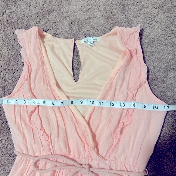 Dress Day Maxi Dress Soft Pink Tie Waist Belt Size M - Picture 10 of 11